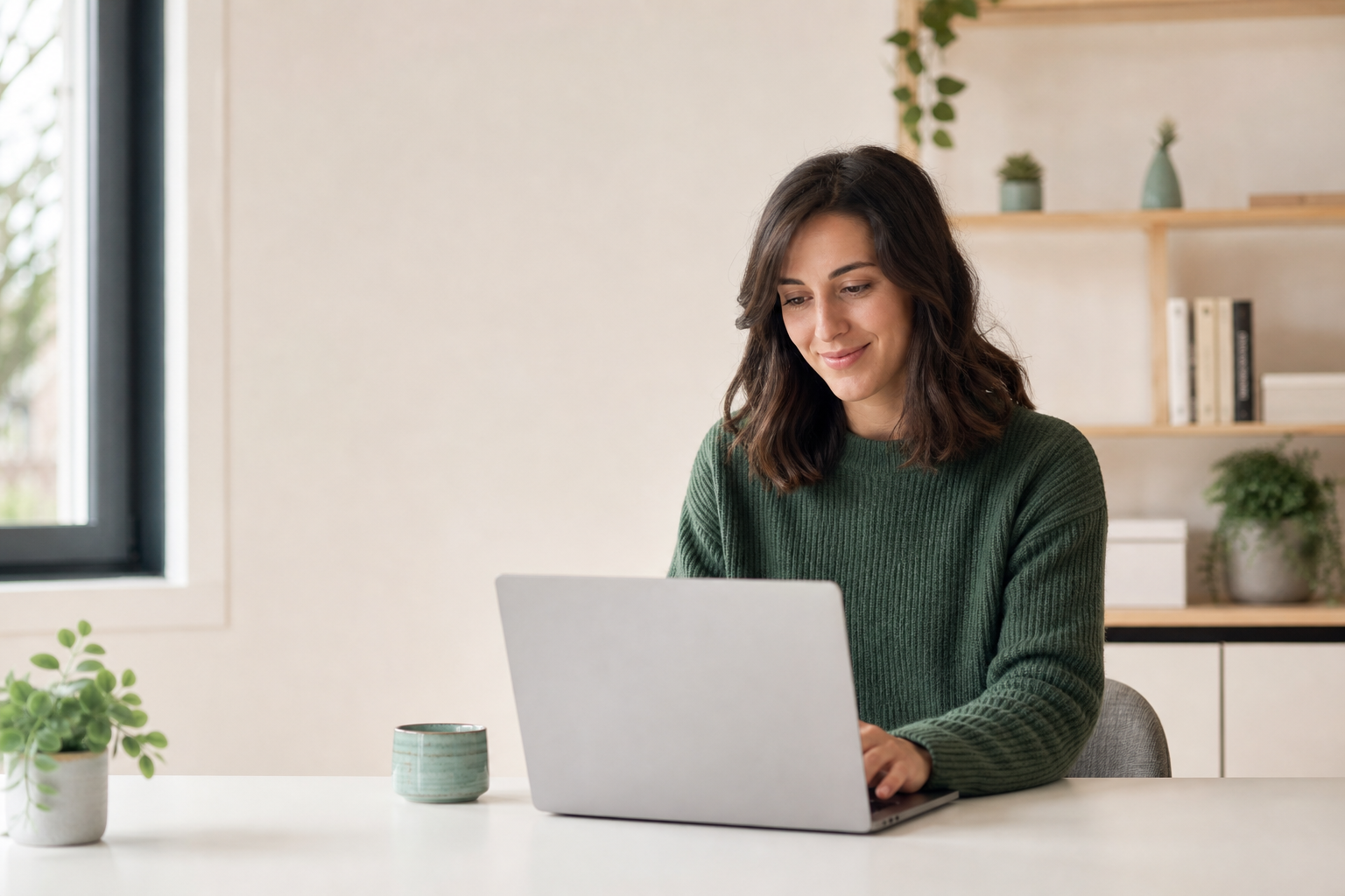 Profesional trabajando tranquila con Carmin ERP